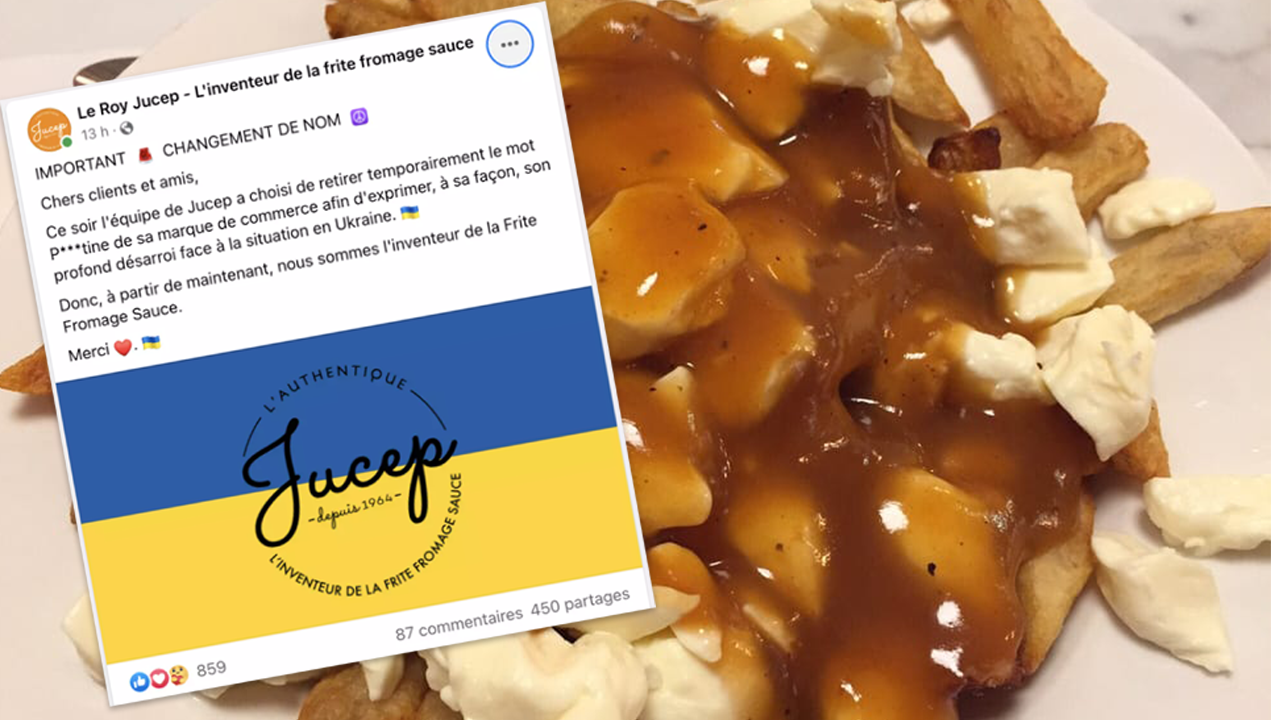 Vladimir Poutine: Canadian restaurant scrubs 'poutine' from slogan in solidarity with Ukraine - Rebel News