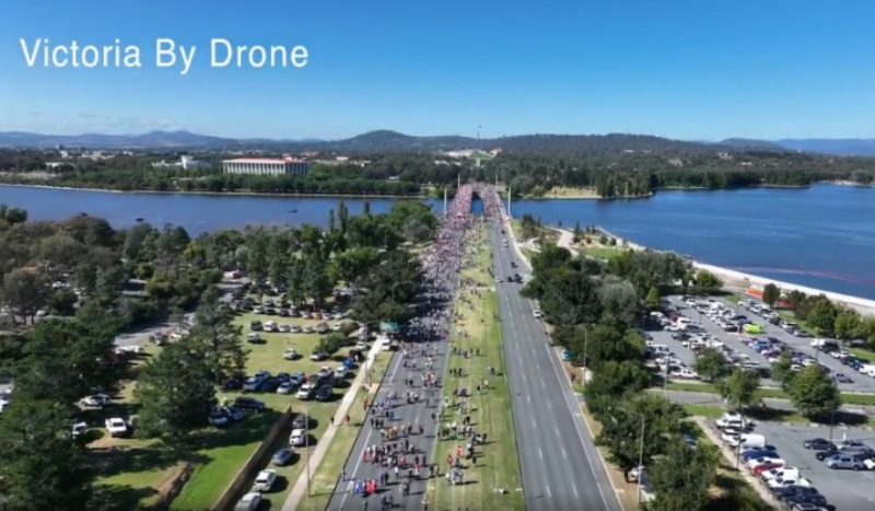 Australian National Review - Canberra Convoy March to Parliament Protest 2022 Victoria by Drone 12th Feb