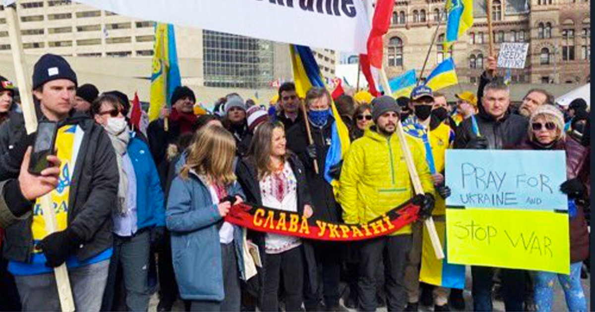 Freeland caught holding pro-Nazi banner at Ukraine protest | True North