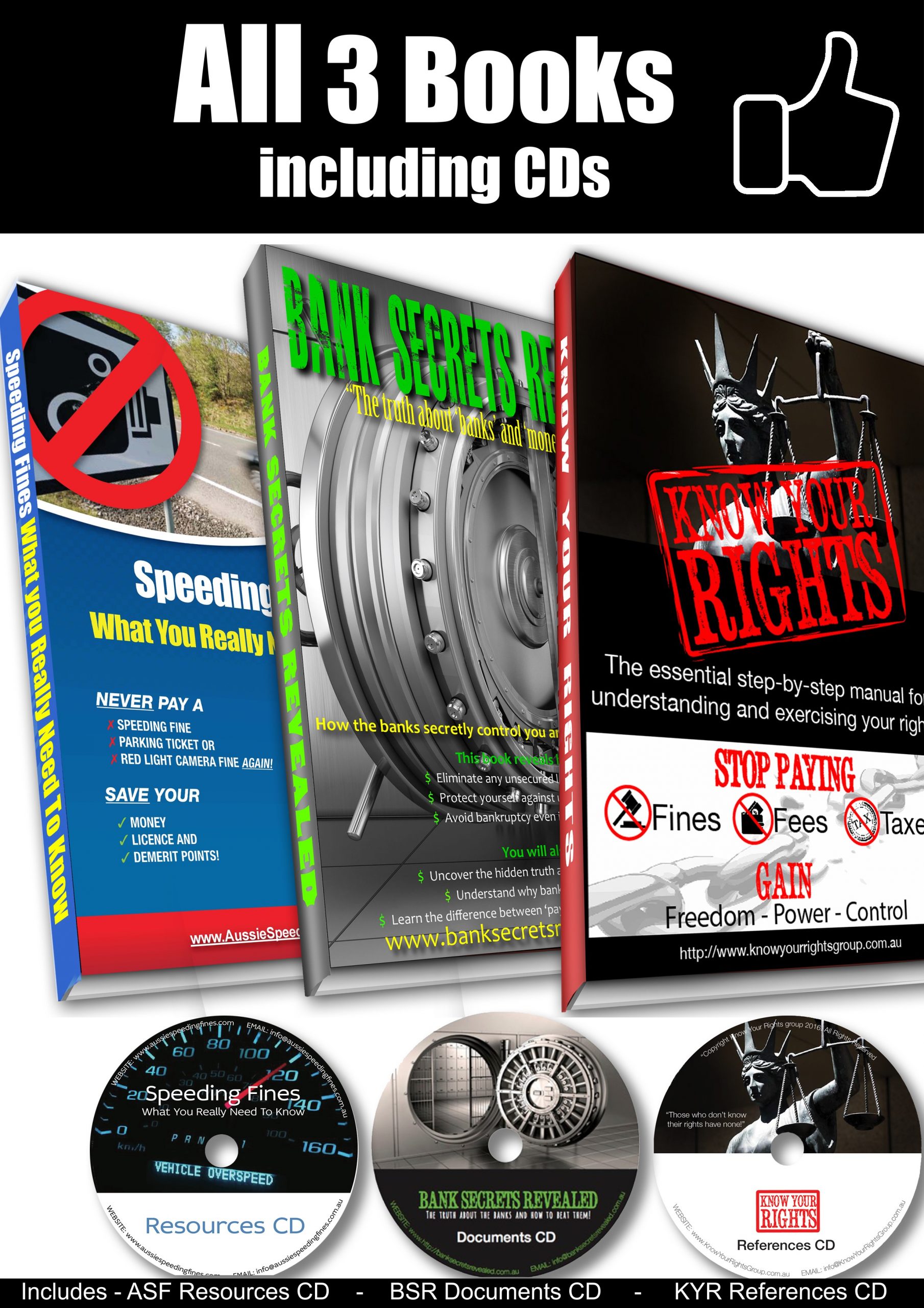 KYR, ASF & BSR Hard Copy book combo - Know Your Rights