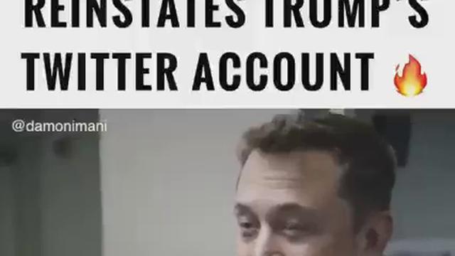 Elon stellt Trumps Twitter-Account wieder ein...! - Elon reinstates Trump`s Twitter Accont...!