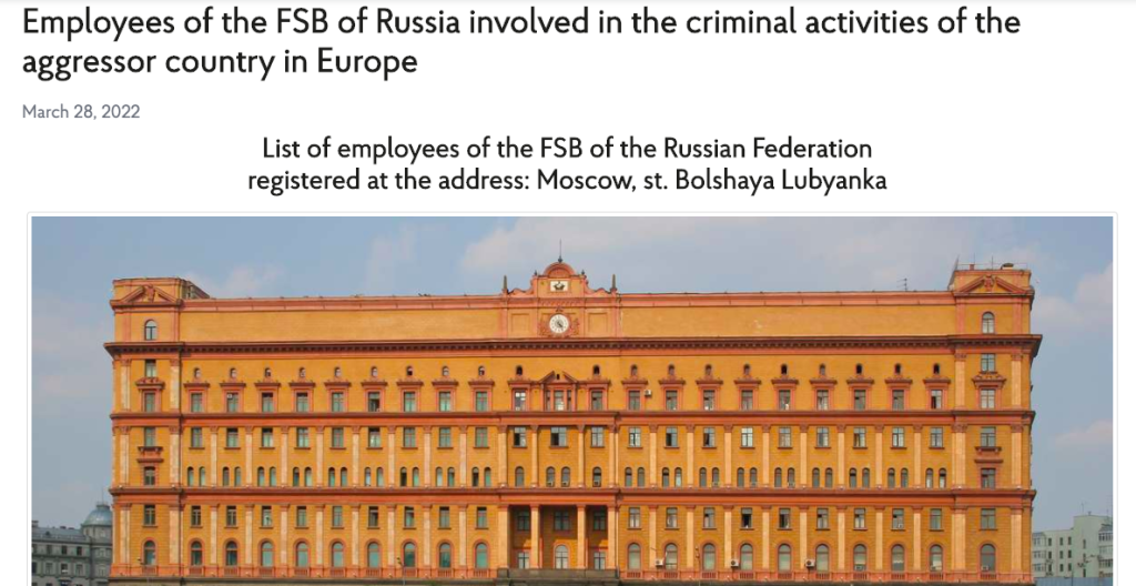 Ukrainian Government Publishes Names And Addresses Of Over 600 Russian FSB (Former KGB) Agents Working In Ukraine – enVolve