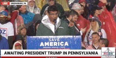 WATCH: Dinesh D'Souza Speaks At Save America Rally In PA: "In This Movie, We Show That There Are At Least 400,000 FRAUDULENT VOTES - TRUMP WON THE 2020 ELECTION"