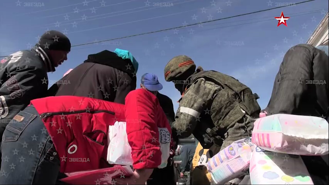 Russian military delivered 20 tons of humanitarian cargo to one of the villages in Kharkov region