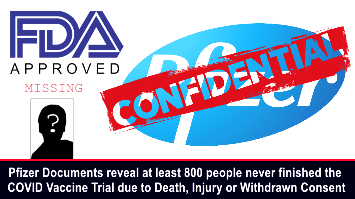 Pfizer Documents reveal at least 800 people never finished the COVID Vaccine Trial due to Death, Injury or Withdrawn Consent – The Expose