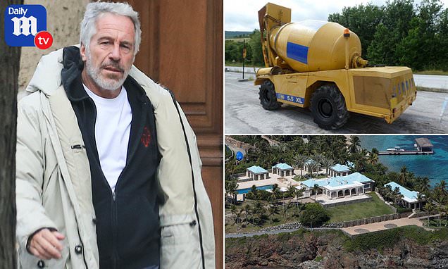 Jeffrey Epstein shipped $50K cement truck to 'Pedophile Island' to cover up evidence'